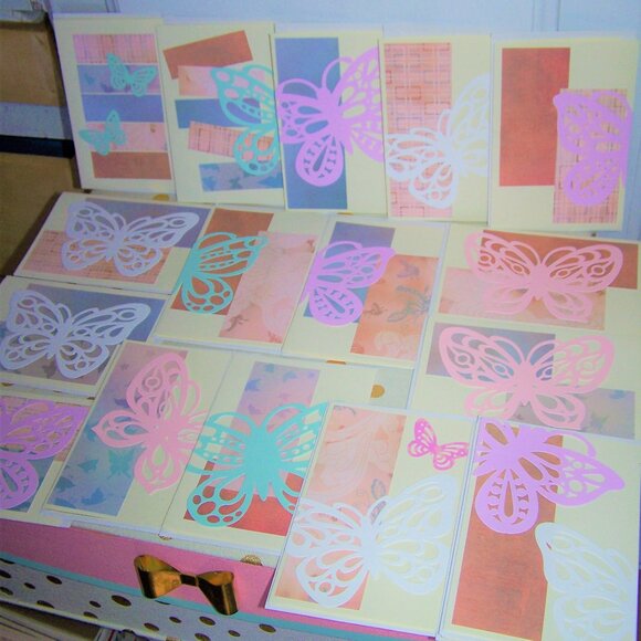 Handmade Butterfly Cards - Set of 17 - Picture 1 of 5